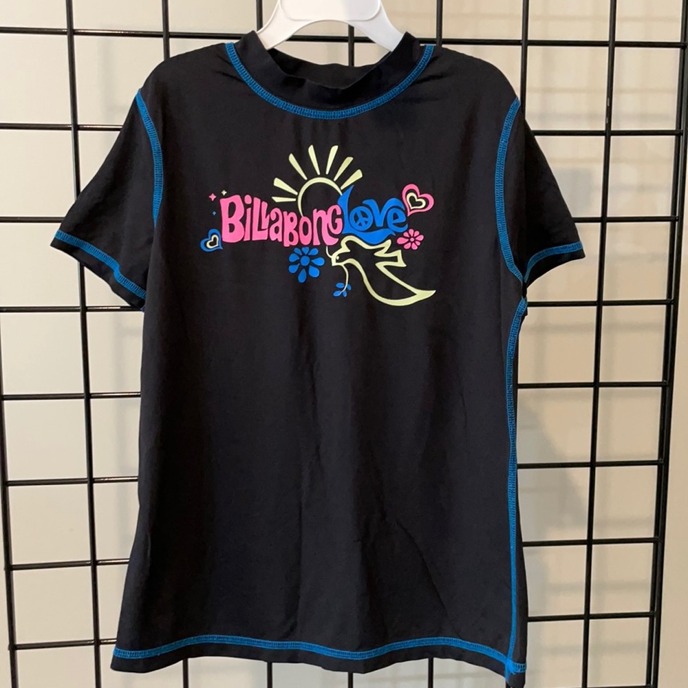 BILLABONG Girls Rashguard Peace & Love EUC